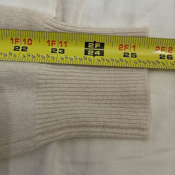 White + Warren Cream Beige Knotted Cashmere Knit Sweater Women's Size Large - Picture 7 of 10